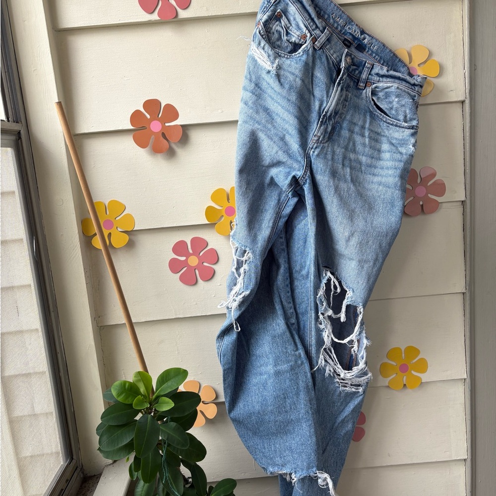 American Eagle AE Baggy Straight Distressed Jeans